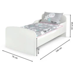 Letto Per Bambini In Legno Con Materasso - Dimensioni: 140x70 - Motivo Lovely Unicorno -Armonia Casa 58840520 3