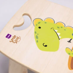 Onlywood Sgabello In Legno Per Bambini DINO Con Disegni Colorati -Armonia Casa 58974070 3