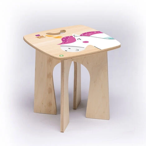 Onlywood Sgabello In Legno Per Bambini UNICORNI Con Disegni Colorati 1 Onlywood Sgabello In Legno Per Bambini UNICORNI Con Disegni Colorati