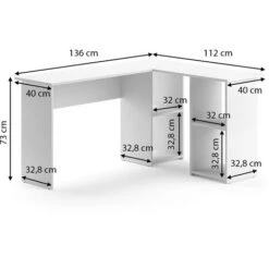 Scrivania Ad Angolo „Carlo“ Bianco Vicco 7 Scrivania Ad Angolo „Carlo“ Bianco Vicco -Armonia Casa 59137409 3