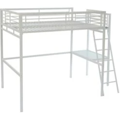 Letto A Soppalco Con Piano Scrivania 140 X 190 Cm Bianco + Materasso - CASUAL II 7 Letto A Soppalco Con Piano Scrivania 140 X 190 Cm Bianco + Materasso - CASUAL II -Armonia Casa 59279020 3