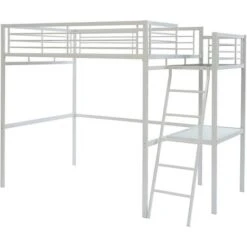 Letto A Soppalco Con Piano Scrivania 140 X 190 Cm Bianco + Materasso - CASUAL II 9 Letto A Soppalco Con Piano Scrivania 140 X 190 Cm Bianco + Materasso - CASUAL II -Armonia Casa 59279020 5