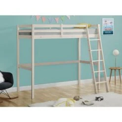 Letto A Soppalco 90x190 Cm In Pino Massello Sbiancato - GEDEON -Armonia Casa 59284360 2