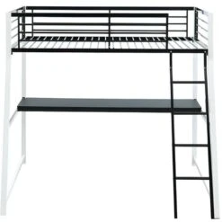 Letto A Soppalco Con Scrivania Integrata 90 X 190 Cm Bianco E Nero - MALICIA 8 Letto A Soppalco Con Scrivania Integrata 90 X 190 Cm Bianco E Nero - MALICIA -Armonia Casa 59284841 4