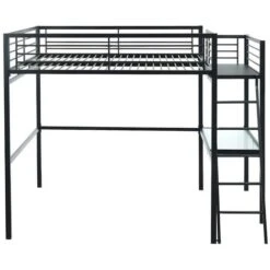 Letto A Soppalco Con Spazio Scrivania Antracite 140 X 190 Cm CASUAL II + Materasso Compreso -Armonia Casa 59284845 4