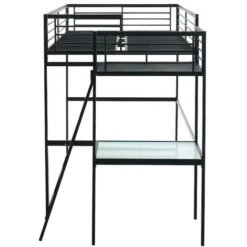 Letto A Soppalco Con Spazio Scrivania Antracite 140 X 190 Cm CASUAL II + Materasso Compreso -Armonia Casa 59284845 5