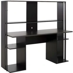 Scrivania Gamer Con Vani Portaoggetti E LED Nero - STANDA