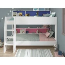 Letto A Castello Con Ripiani E Fondo Reversibile Blu O Rosa 2 X 90 X 200 Cm - LENNY -Armonia Casa 59289611 3