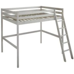 Letto A Soppalco 140x190 Cm In Pino Massello Sbiancato - GEDEON -Armonia Casa 59289679 4