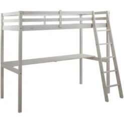 Letto A Soppalco Con Scrivania 90 X 190 Cm Pino Massello Sbiancato + Materasso - GEDEON II 7 Letto A Soppalco Con Scrivania 90 X 190 Cm Pino Massello Sbiancato + Materasso - GEDEON II -Armonia Casa 59291375 3