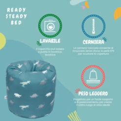 Ready Steady Bed Pouf Da Interno Per Bambini, Pouf Da Soggiorno, Rex -Armonia Casa 60310783 5