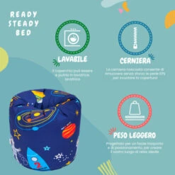 Ready Steady Bed Pouf Con Personaggi Per Bambini, Pouf Per Bambini, OFFERTE BLACK FRIDAY, Space Boy -Armonia Casa 60310802 5