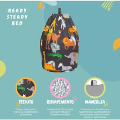 Ready Steady Bed Pouf Con Personaggi Per Bambini, Mobili Per Camera Da Letto Per Bambini, Pouf Per Sala Giochi, Africa -Armonia Casa 60310846 3