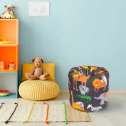 Ready Steady Bed Pouf Con Personaggi Per Bambini, Mobili Per Camera Da Letto Per Bambini, Pouf Per Sala Giochi, Africa -Armonia Casa 60310846 4