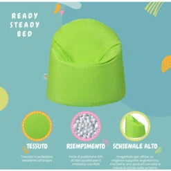 Ready Steady Bed Pouf Da Esterno Per Bambini, Comodo Sedile Da Interno Per Bambini, Ergonomico E Resistente, Lime 7 Ready Steady Bed Pouf Da Esterno Per Bambini, Comodo Sedile Da Interno Per Bambini, Ergonomico E Resistente, Lime -Armonia Casa 60311346 3