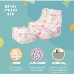Ready Steady Bed - Poltrona Per Bambini, Comodo Pouf Con Sgabello (gufi) -Armonia Casa 60311396 3