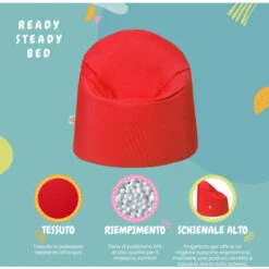 Ready Steady Bed Pouf Da Esterno Per Bambini, Comodo Sedile Da Interno Per Bambini, Ergonomico E Resistente, Rosso 7 Ready Steady Bed Pouf Da Esterno Per Bambini, Comodo Sedile Da Interno Per Bambini, Ergonomico E Resistente, Rosso -Armonia Casa 60311410 3