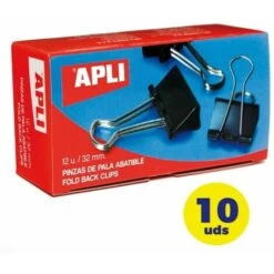 Scatola Di Graffette Pieghevoli Apli 11950/ 32 Mm/ 10 Pz/ Nero