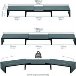 FITUEYES Supporto Monitor Supporto Per Monitor In Legno Con Lunghezza E Angoli Regolabili Per 2 Monitor 92,5-108 X 23,5 X 10,2cm (Nero) DT108001WB 8 FITUEYES Supporto Monitor Supporto Per Monitor In Legno Con Lunghezza E Angoli Regolabili Per 2 Monitor 92,5-108 X 23,5 X 10,2cm (Nero) DT108001WB -Armonia Casa 60590500 4