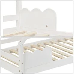 Letto Per Bambini 80x160cm Letto Per Bambini In Legno Di Pino Letto Per Bambini Casa Per Bambini Con Protezione Anticaduta E Rete A Doghe, Bianco 8 Letto Per Bambini 80x160cm Letto Per Bambini In Legno Di Pino Letto Per Bambini Casa Per Bambini Con Protezione Anticaduta E Rete A Doghe, Bianco -Armonia Casa 60649492 4