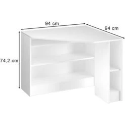 Scrivania Angolare „Alvaro“ Bianco Vicco -Armonia Casa 60657313 3