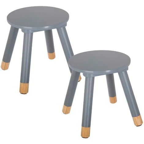 WELL HOME MOBILIARIO & DECORACIÓN Set Di 2 Sgabelli Per Bambini, Morbida, Colore Grigio Well Home, Estándar 1 WELL HOME MOBILIARIO & DECORACIÓN Set Di 2 Sgabelli Per Bambini, Morbida, Colore Grigio Well Home, Estándar
