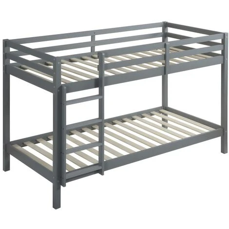 Letto A Castello 2 X 90 X 190 Cm Abete Massello Grigio - ANICET II 4 Letto A Castello 2 X 90 X 190 Cm Abete Massello Grigio - ANICET II - immagine 4