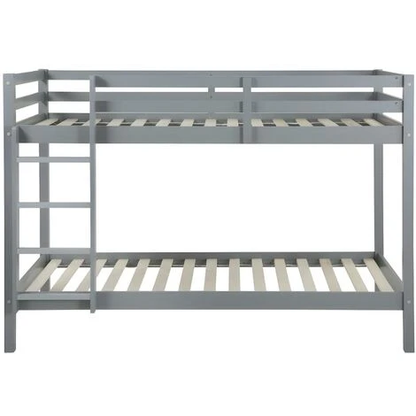 Letto A Castello 2 X 90 X 190 Cm Abete Massello Grigio - ANICET II 5 Letto A Castello 2 X 90 X 190 Cm Abete Massello Grigio - ANICET II - immagine 5