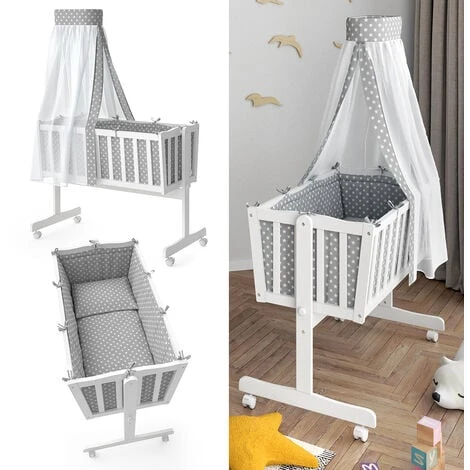 Culla Per Babé „Noah“ Bianco/grigio VitaliSpa 2 Culla Per Babé „Noah“ Bianco/grigio VitaliSpa - immagine 2