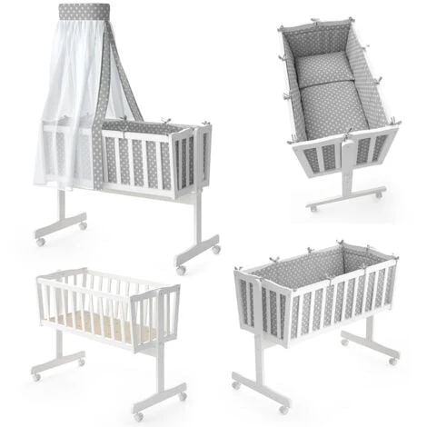 Culla Per Babé „Noah“ Bianco/grigio VitaliSpa 4 Culla Per Babé „Noah“ Bianco/grigio VitaliSpa - immagine 4