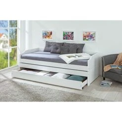 LETTO SINGOLO LOTAR 90X200 ESTRAIBILE E TRASFORMABILE IN 3 LETTI O MATRIMONIALE PINO TINTO BIANCO -Armonia Casa 62541923 5