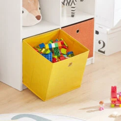SoBuy Libreria Per Bambini Scaffale Per Bambini Con 2 Scatole In Tessuto Organizer Per Giocattoli Bianco KMB49-W 7 SoBuy Libreria Per Bambini Scaffale Per Bambini Con 2 Scatole In Tessuto Organizer Per Giocattoli Bianco KMB49-W -Armonia Casa 63700682 3