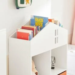 SoBuy Libreria Per Bambini Scaffale Per Bambini Con 2 Scatole In Tessuto Organizer Per Giocattoli Bianco KMB49-W 8 SoBuy Libreria Per Bambini Scaffale Per Bambini Con 2 Scatole In Tessuto Organizer Per Giocattoli Bianco KMB49-W -Armonia Casa 63700682 4