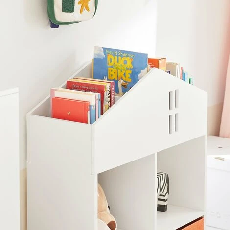 SoBuy Libreria Per Bambini Scaffale Per Bambini Con 2 Scatole In Tessuto Organizer Per Giocattoli Bianco KMB49-W 4 SoBuy Libreria Per Bambini Scaffale Per Bambini Con 2 Scatole In Tessuto Organizer Per Giocattoli Bianco KMB49-W - immagine 4