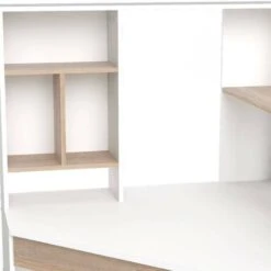 Dmora Scrivania Angolare Con Libreria, Colore Bianco E Rovere, Cm 138 X 141 X 101 -Armonia Casa 63752099 5