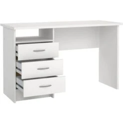 Dmora Scrivania Lineare Con Tre Cassetti, Colore Bianco, Misure 120 X 72 X 48 Cm -Armonia Casa 63752404 3