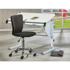 Dmora Scrivania Regolabile In Altezza Con Ripiano Inclinabile, Bianco, Cm 110x60x63-93