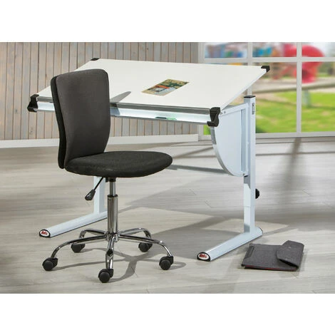 Dmora Scrivania Regolabile In Altezza Con Ripiano Inclinabile, Bianco, Cm 110x60x63-93 1 Dmora Scrivania Regolabile In Altezza Con Ripiano Inclinabile, Bianco, Cm 110x60x63-93