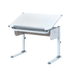 Dmora Scrivania Regolabile In Altezza Con Ripiano Inclinabile, In Metallo Bianco, Cm 110x68x55-78 -Armonia Casa 63753882 3