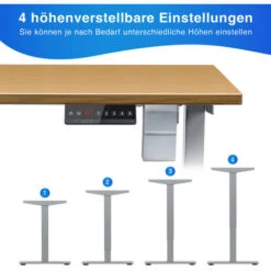 Randaco Scrivania Regolabile In Altezza, Elettrica, Struttura Del Tavolo, Tavolo Telescopico A Colonna Di Sollevamento, Può Contenere Fino A 80 Kg, Grigio -Armonia Casa 63861544 5