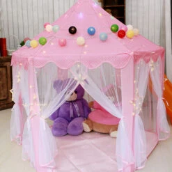 Castello Principessa Portatile Tenda Casetta Tenda Principessa Casa E Castello Giochi Rosa Per Bambini -Armonia Casa 63865242 5