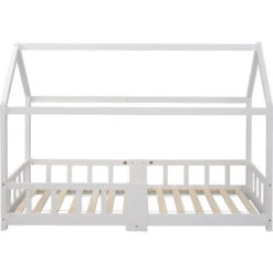 Letto Per Bambini Con Barriere Legno Massello Di Pino 90 X 200 Cm Bianco -Armonia Casa 63866590 4