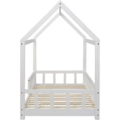 Letto Per Bambini Con Barriere Legno Massello Di Pino 90 X 200 Cm Bianco -Armonia Casa 63866590 5