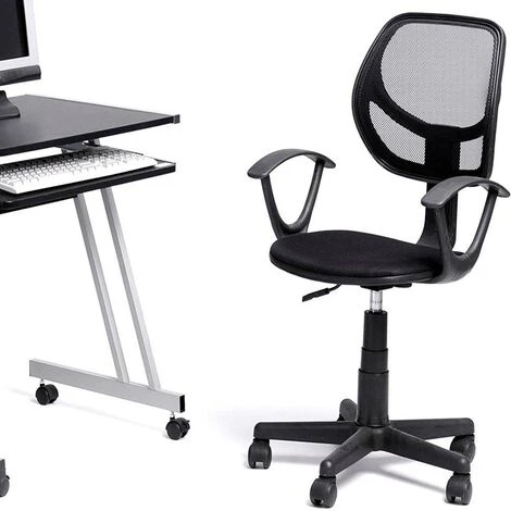 Sedia Girevole Nera Con 5 Ruote Ufficio Cameretta Scrivania Schienale Ergonomico 5 Sedia Girevole Nera Con 5 Ruote Ufficio Cameretta Scrivania Schienale Ergonomico - immagine 5