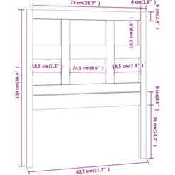 Testiera Per Letto 80,5x4x100 Cm In Legno Massello Di Pino VidaXL -Armonia Casa 64441358 3