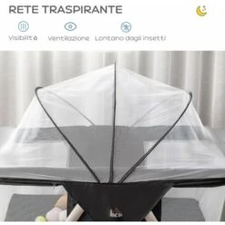 HOMCOM Culla Da Campeggio 2 In 1 Con Lettino A Dondolo, Culla Pieghevole Con Materassino E Zanzariera Età 0-6 Mesi, 59x55x67/69cm, Nero 9 HOMCOM Culla Da Campeggio 2 In 1 Con Lettino A Dondolo, Culla Pieghevole Con Materassino E Zanzariera Età 0-6 Mesi, 59x55x67/69cm, Nero -Armonia Casa 64446841 5