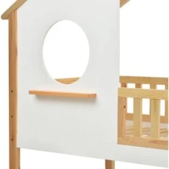 Letto A Castello 200x90 Cm Con Scaletta 2 Ripiani, Letto Per Bambini Con Protezione Anticaduta E Barriera, Struttura In Pino, Colore Naturale -Armonia Casa 64515601 5