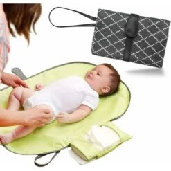 Kueatily Materassino Fasciatoio Pieghevole Impermeabile Portatile Da Viaggio (70 X 50 Cm, Grigio)