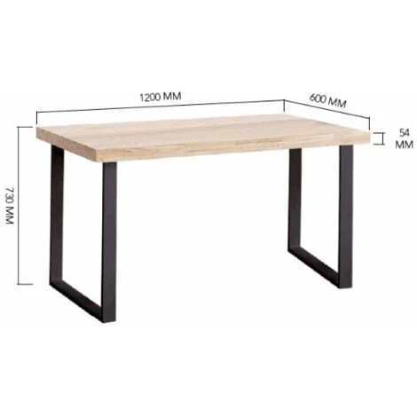 Skraut Home - Scrivania NATURAL - Tavolo Di Studio - Piano In Legno Colore Rovere Nordico Spessore 54 Mm. Gambe In Metallo Nero. 120x60x73cm 4 Skraut Home - Scrivania NATURAL - Tavolo Di Studio - Piano In Legno Colore Rovere Nordico Spessore 54 Mm. Gambe In Metallo Nero. 120x60x73cm - immagine 4