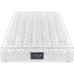 Materasso Con Anima A Molle 90x200 Cm, Materasso In Schiuma, Rivestimento Trapuntato In Microfibra, Antiacaro E Traspirante Altezza 25 Cm